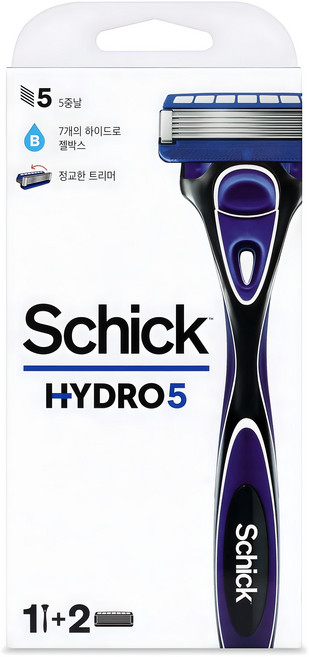 쉬크 하이드로 5 베이직 면도기 핸들 + 날 2p