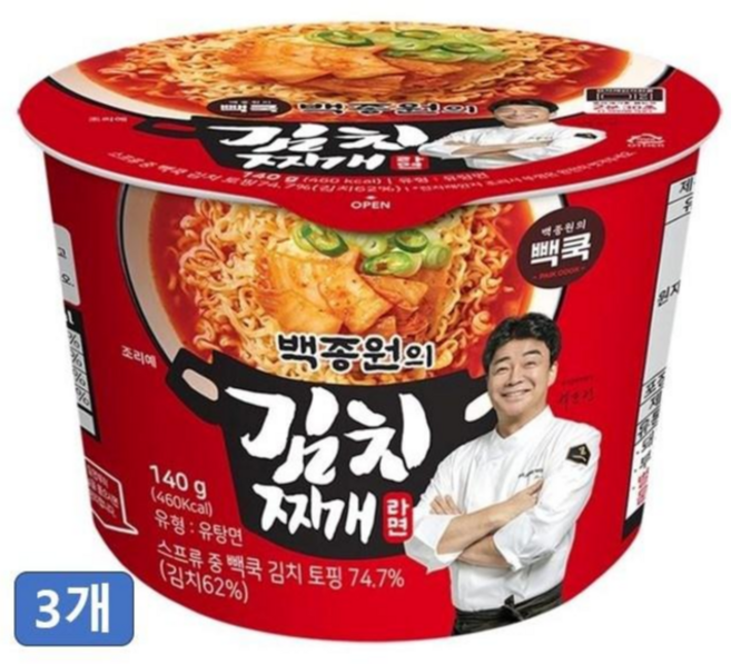 TBK 백종원의 김치찌개 라면 140g, 3개