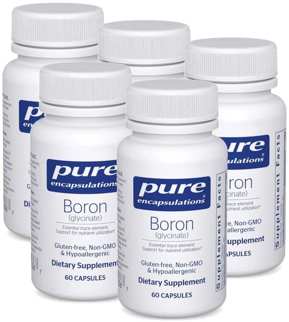 퓨어인캡슐레이션 보론 붕소 (글리시네이트) 캡슐 Pure Encapsulations Boron (Glycinate), 5개, 60정 - 쿠팡