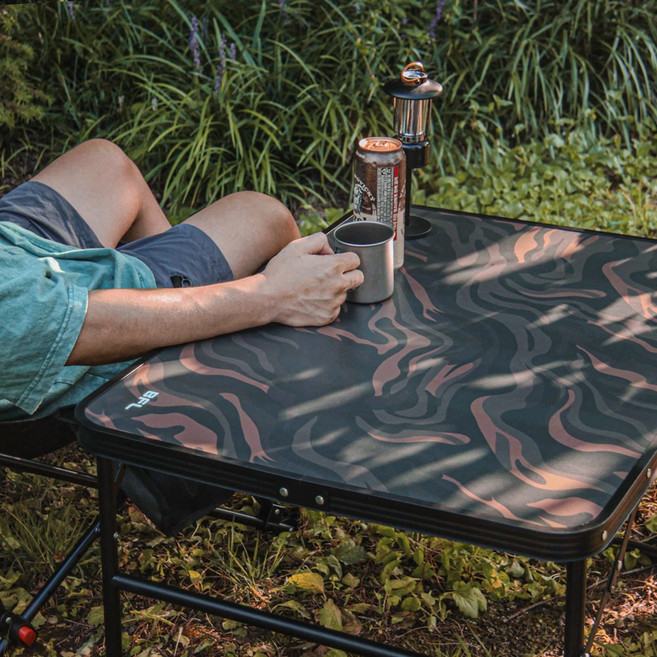 버팔로 캠핑 테이블 원액션 경량 접이식 MDF상판 멜라민코팅 스냅테이블, 지브라브라운