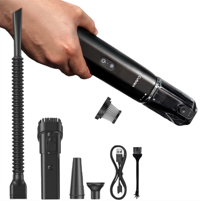 쿠비엔3in1 진공압축 미니 에어건 최강 19000pa 국내인증 무선 핸디 차량용 청소기 CP23-101, 펫브러쉬 미포함