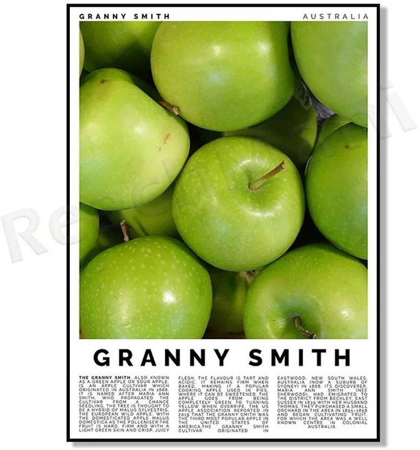 리치 아카이 과라나 수박 자보 두리안 람부탄 망고스틴 구아바 바나나 사과 과일 장식 주방 포스터, 1개, 11. 7 / J. 30x40cm Canvas