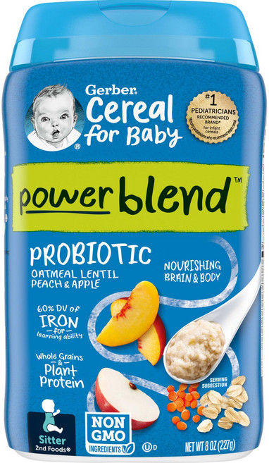 Gerber 프로바이오틱 오트밀 시리얼 복숭아 사과 227g(8oz), Gerber프로바이오틱오트밀시리얼복숭아사과227g8oz, 227g, 1개