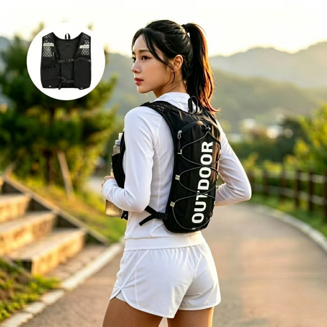 초경량 170g 흔들림없는 트레일러닝 러닝 베스트 5L, 1개, 검정색