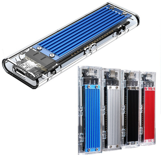 오리코 TCM2-C3 M.2 NVME C타입 외장 SSD 케이스, 0GB, 블루
