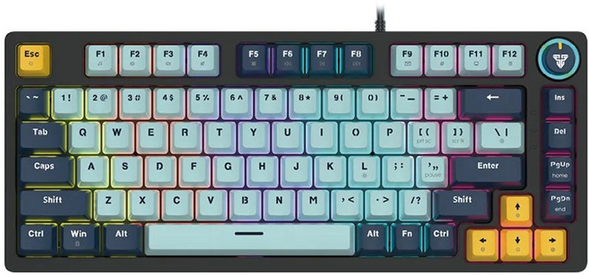 FANTECH ATOM81 75% 可換軸體 RGB 青軸/紅軸 機械式鍵盤 (MK875), 天空藍,青軸, 青軸