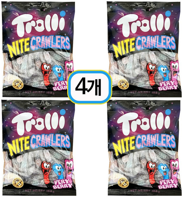 트롤리 베리향 구미 츄잉젤리, 4개, 100g