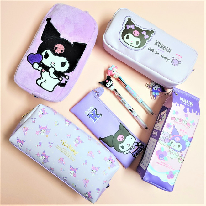 산리오 쿠로미 필통 벨보아 털 필통 파우치 여아 캐릭터 귀여운 유치원 초등 입학 선물, 시나모롤