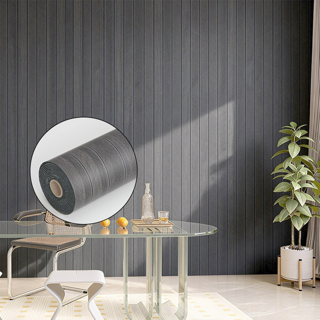 오솜 템바보드 붙이는 방수 시트지 인테리어 데코타일, 다크 그레이