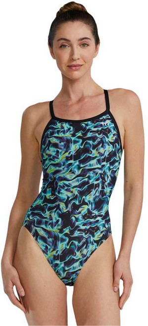 TYR 여성용 Durafast 엘리트 다이아몬드핏 수영복 그린/에너지아 28 244016