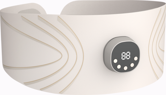 DelightZone EMS 복부 온열찜질기 허리 안마기 4단 온도조절 5가지 진동 모드 강력 복부다이어트 무선 USB 충전식, 화이트, YY-M06