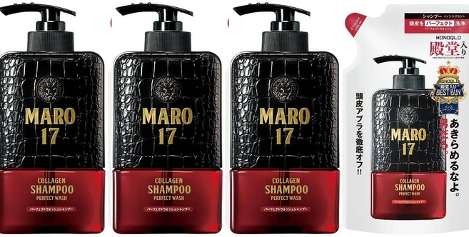 MARO17 블랙 샴푸 350ml 3팩 - 쿠팡