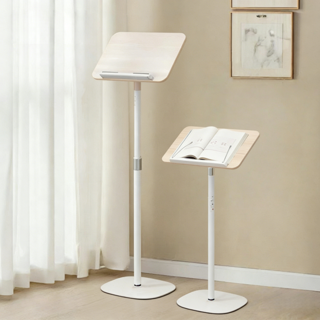 GAPINO 나무 독서대 각도조절 높이조절 가능, 화이트