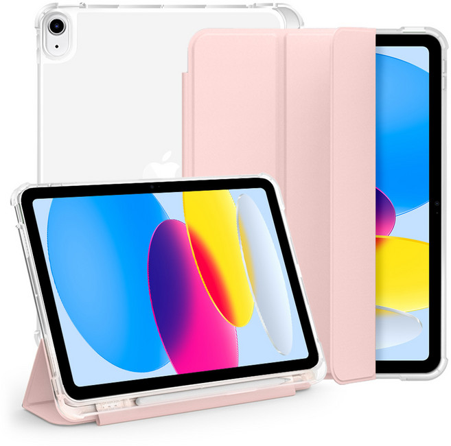 뷰씨 펜슬수납 쉴드 태블릿 케이스, 핑크샌드