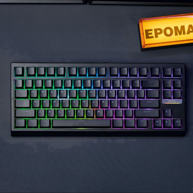 EPOMAKER G84 80% 게이밍 유무선 기계식 키보드 VIA 핑크 화이트 크리미 제이드축, 블랙, EPOMAKER Creamy Jade Switch, 제조사축