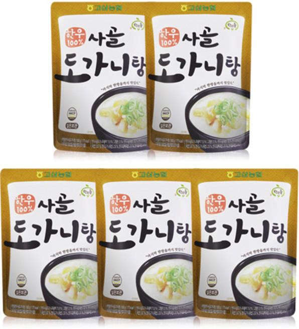 착한들 한우 사골 도가니탕, 5개, 500g