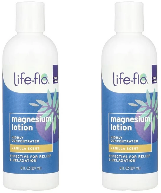 라이프플로 마그네슘 로션 바닐라향 237ml 2팩 촉촉한 바디로션, 2개 - 쿠팡