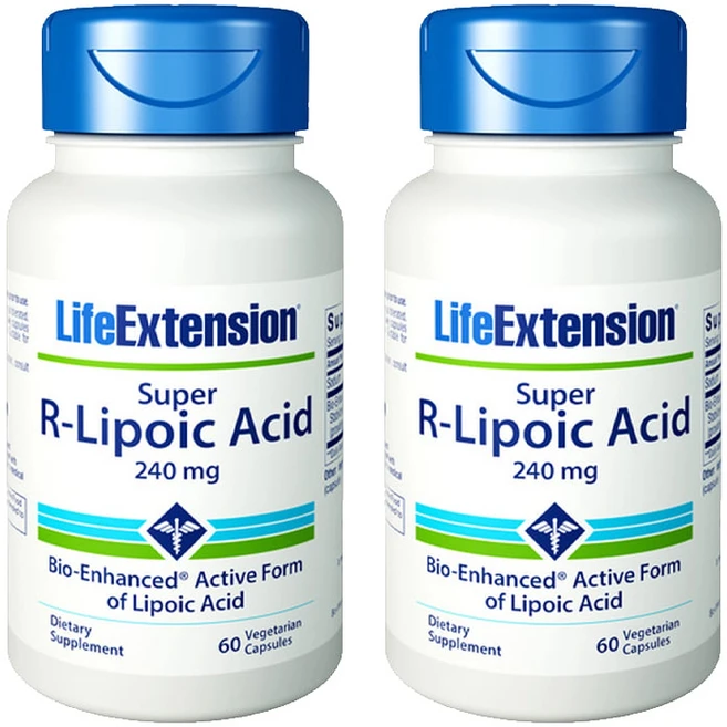 라이프 익스텐션 (Life Extention) 슈퍼 R- 리포산 240mg 60 베지캡슐 X 2개, 60정, 1세트 - 쿠팡