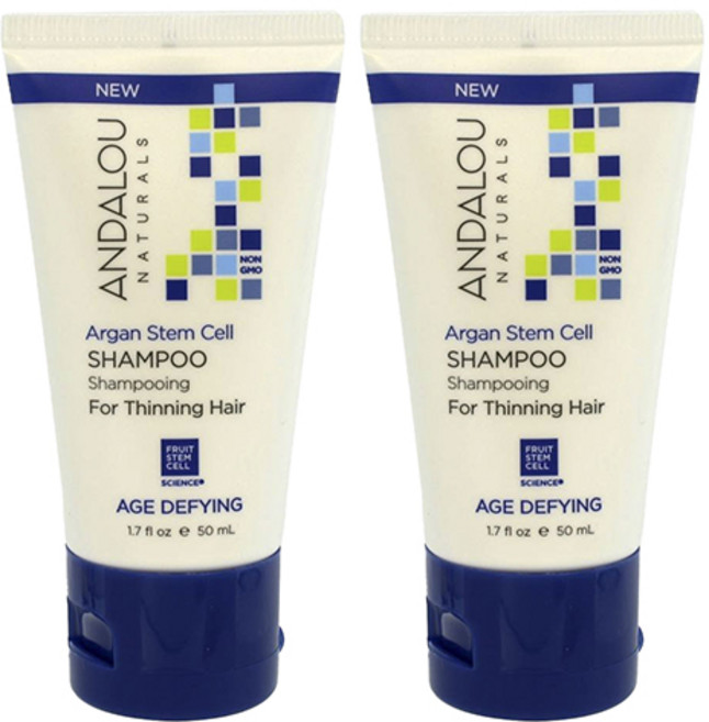 안달로우내추럴스 아르간 스템 셀 샴푸 에이지 디파잉, 50ml, 2개