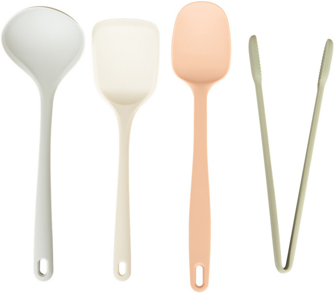 리브야 안심사용 국산 실리콘 조리도구세트, 4색, 1세트, (볶음스푼 + 집게 + 뒤집개(소) + 국자(소)