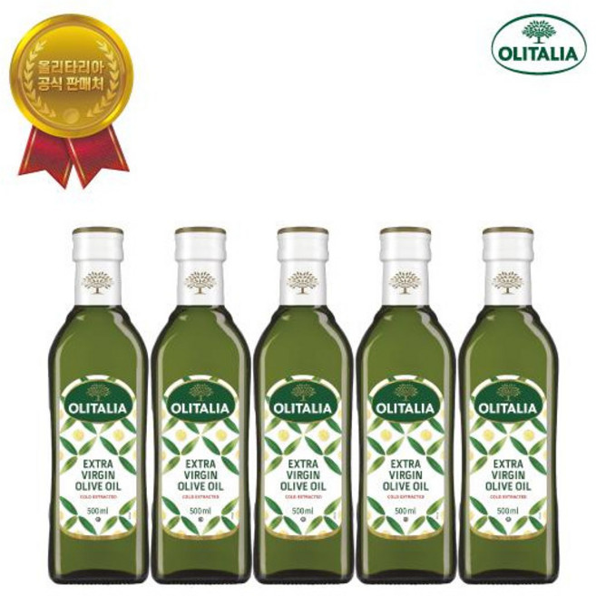 올리타리아 엑스트라버진 올리브유, 500ml, 5개