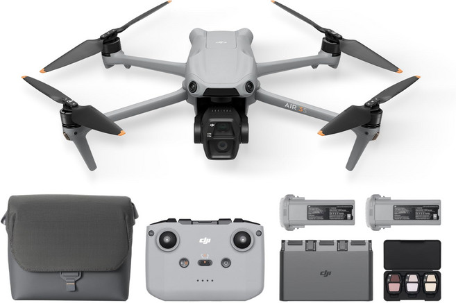 DJI Air 3S Fly More CMOS 4K60fps HDR 콤보(RC-N3 부속) 카메라 드론 1인치 광각&중망원, 1개