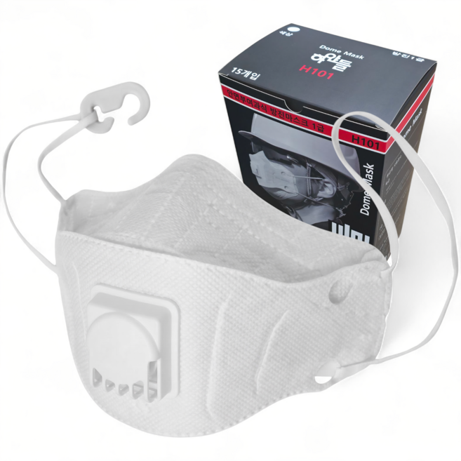 [W편한숨] 하얀들 1급 방진마스크 끈조절 접이식, 화이트, 30개