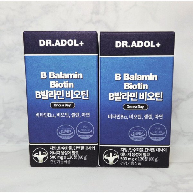 1+1 닥터아돌 B발라민 비오틴 500mg x 120정, 60g
