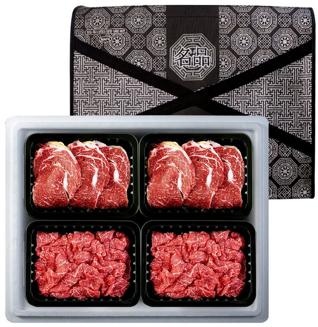 [농협안심한우] 프리미엄 1등급 한우 선물세트 (등심2팩+불고기2팩) 1.2kg, 300g, 1