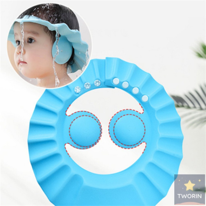 MongF 크기조절 샴푸캡 출산선물, 귀마개형 핑크