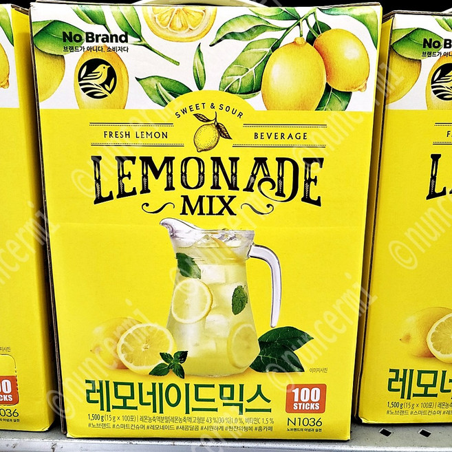 노브랜드 레모네이드 믹스 대용량, 15mg, 100개입, 1박스