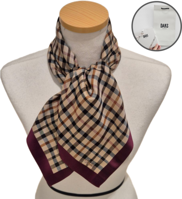 닥스 정품 체크무늬 쁘띠 스카프