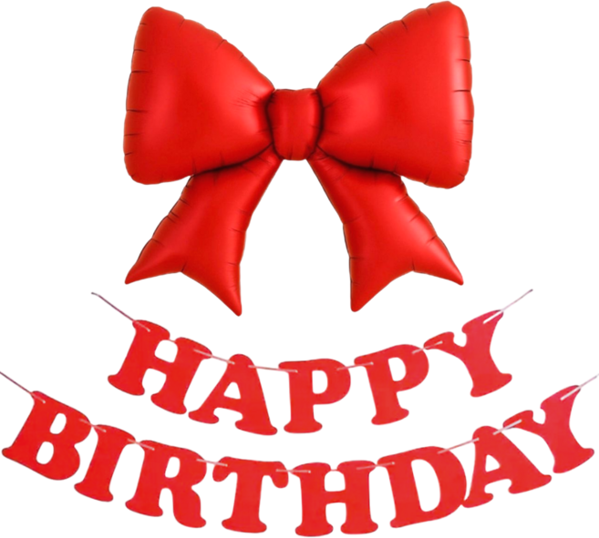 파티에진심인사람들 대형리본풍선+펠트가랜드 세트 생일파티 홈파티세트, 1개, 레드