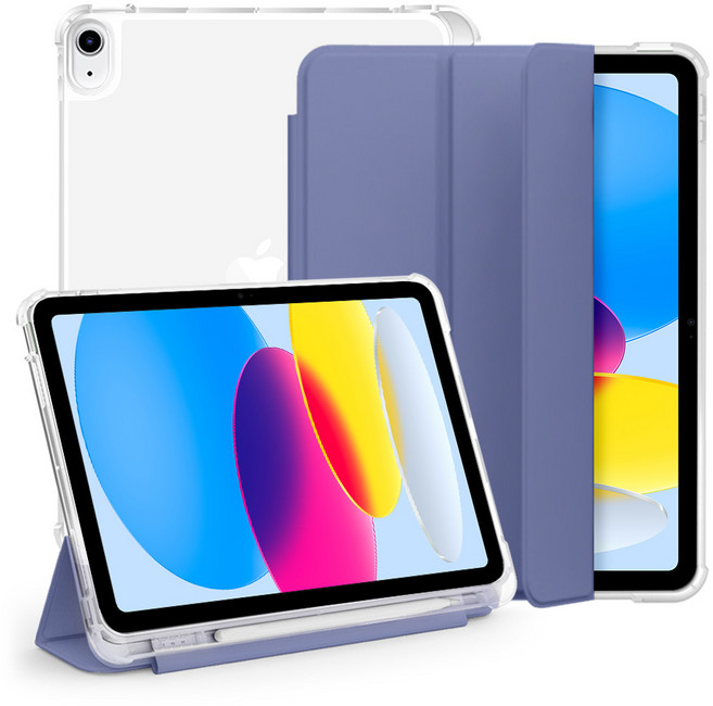 뷰씨 펜슬수납 쉴드 태블릿 케이스, 라벤더