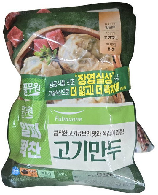 풀무원 얇은피꽉찬속 고기만두 320gx2, 640g, 1개