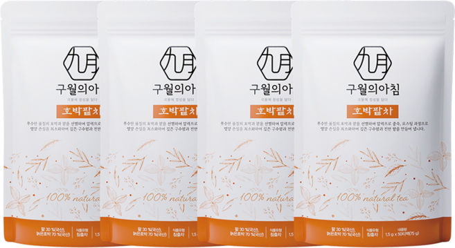 국산 쪄서볶은 호박팥차 삼각티백, 4개, 50개입, 1.5g