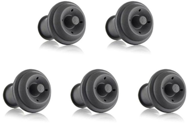 더블에프 5 Pcs 누출 방지 와인 보존 자 홈 진공 보호기 펌프 실리콘 병 마개 봉인 된 토퍼 Q1FD