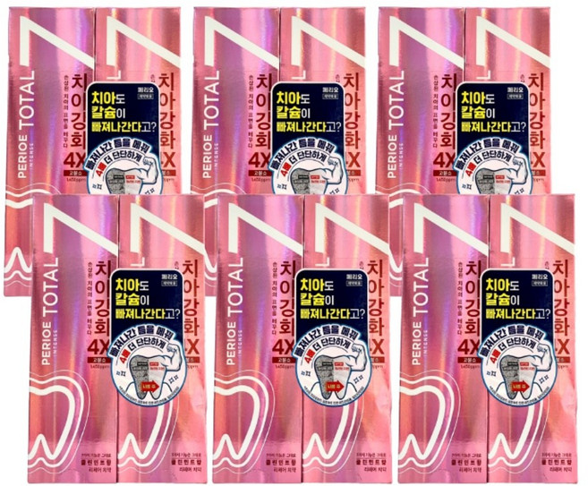 페리오 토탈7 인텐스 치아강화 클린민트 리페어 치약, 120g, 12개