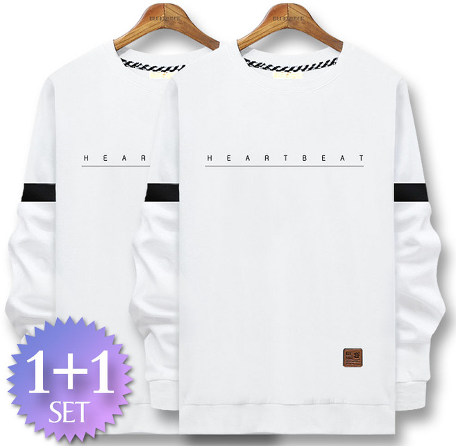 블루포스 남자 텔링슨 맨투맨 1+1세트 남성 빅사이즈 긴팔 티셔츠 단체티 운동복