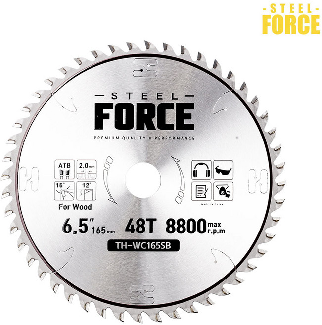 공구왕황부장 목공용 6.5인치 목재절단용 톱날 절단기날 원형톱날 팁쇼, 1개