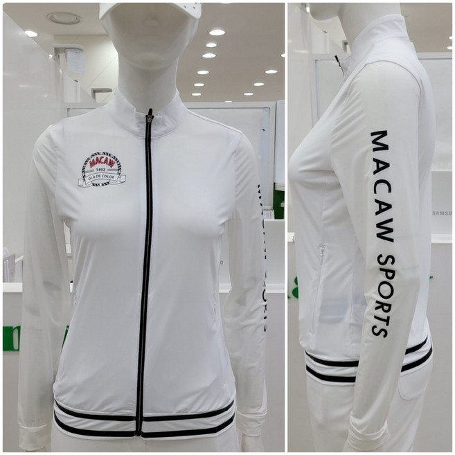 마코 모다남양주 여성 소매로고프린트 티점퍼 MPW2TJ9110_GN