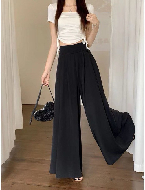啾蒂家 S-2XL 超大擺顯瘦闊腿褲裙 大裙襬褲裙 有口袋大尺碼褲裙