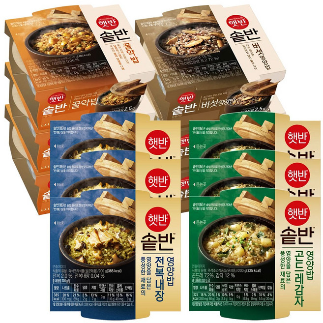 햇반솥반 Best 체험팩(4종 각 3개), 12개, 210g
