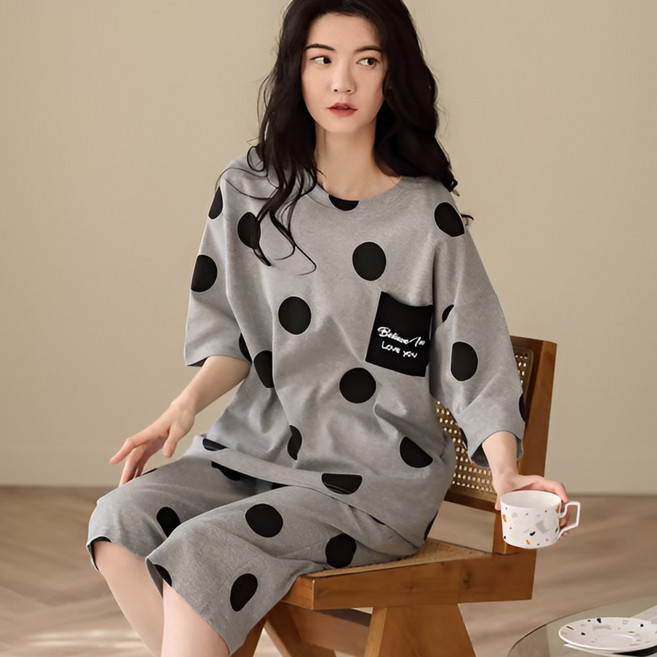 블랑커브 트렌디 반팔 홈웨어세트