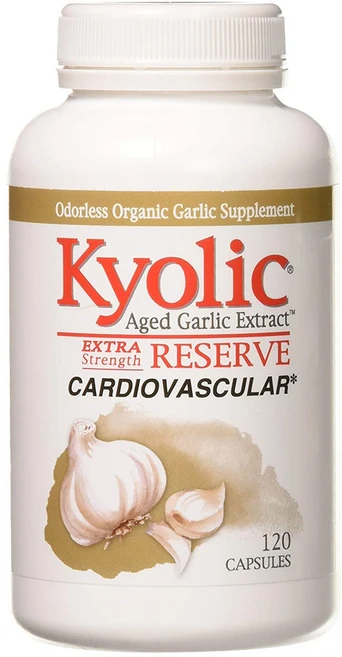 Kyolic Aged Garlic Extract 600 mg 카르디오바스귤라 120 캡슐, 120정, 1개 - 쿠팡