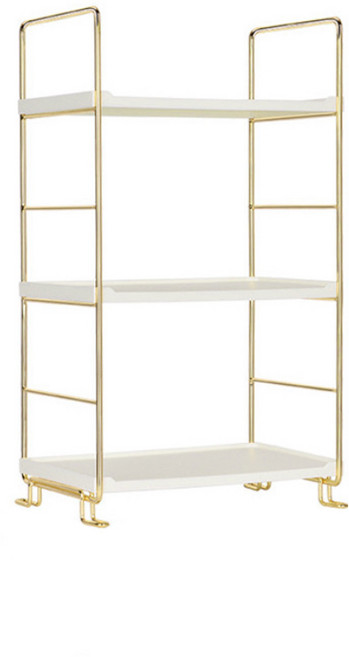 홈시그널 골드 프레임 미니 선반 화장품정리함 정리대 다용도 틈새 수납, 3단 골드