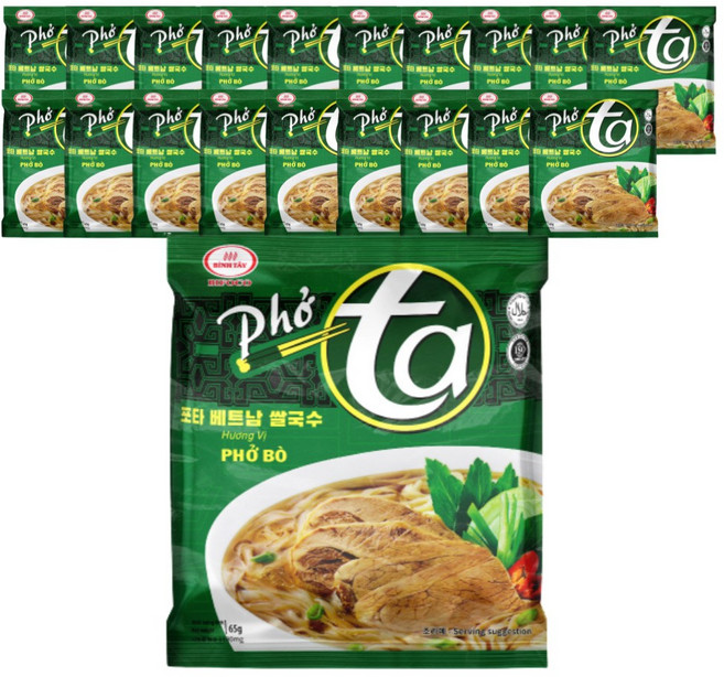빈타이포타 베트남쌀국수 즉석쌀국수 소고기맛, 65g, 20개