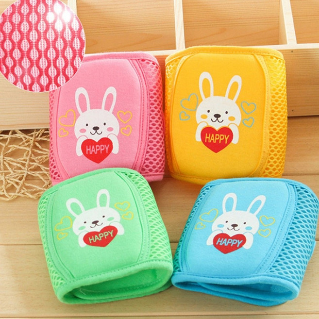 걸음마아기 무릎보호패드 땀안차는 메쉬 논슬립 무릎밴드, 토끼-옐로우, 1개