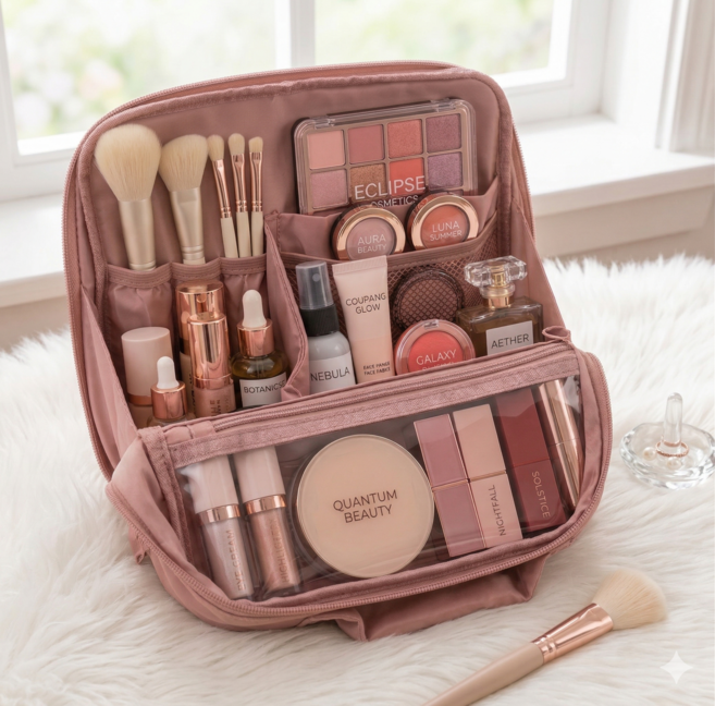 모더넬 각잡힌 대용량 여행용 메이크업 화장품 파우치