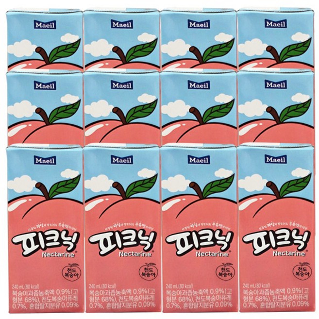 피크닉 천도복숭아 240ml x 12개